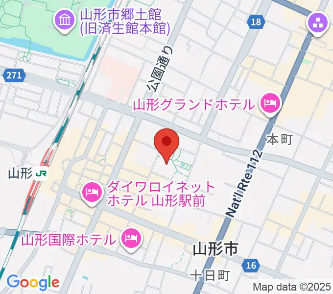 山形市民会館の地図