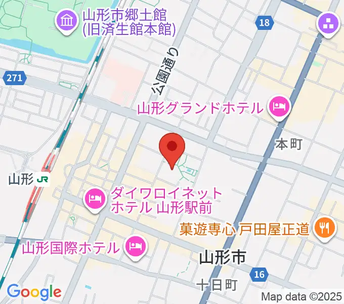 山形市民会館の地図