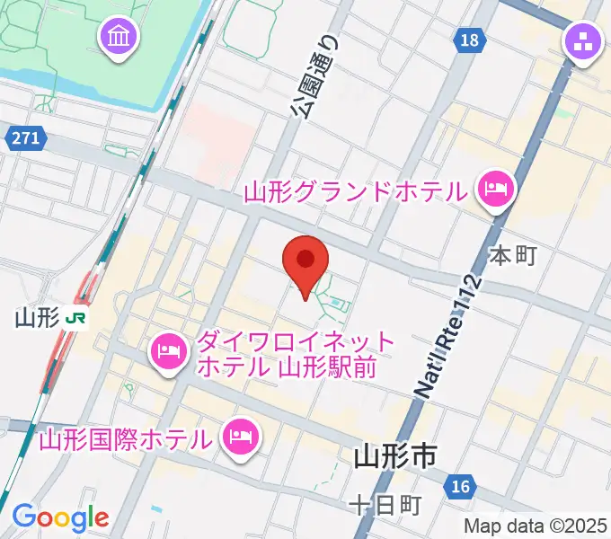 山形市民会館の地図