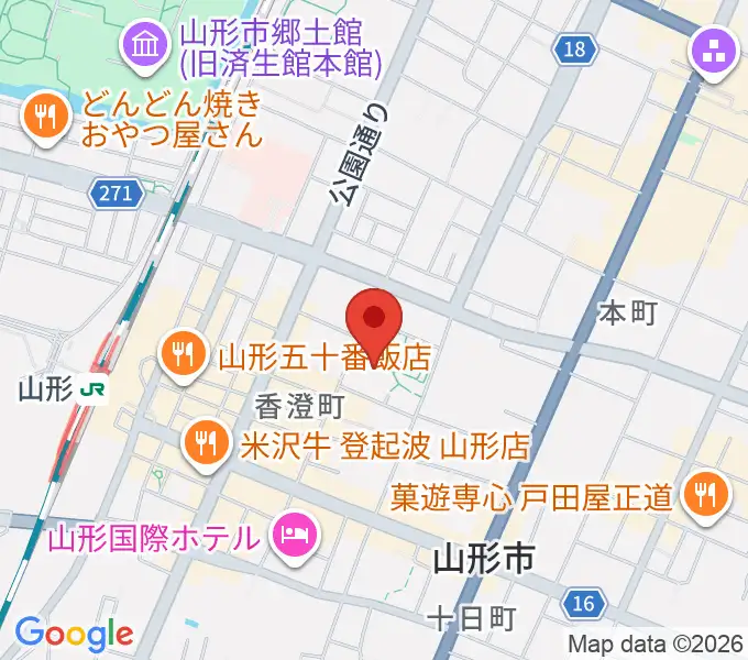 山形市民会館の地図