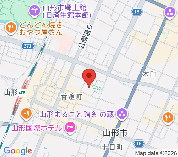 山形市民会館の地図