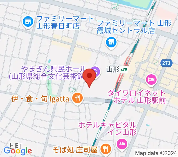 山形テルサホールの地図