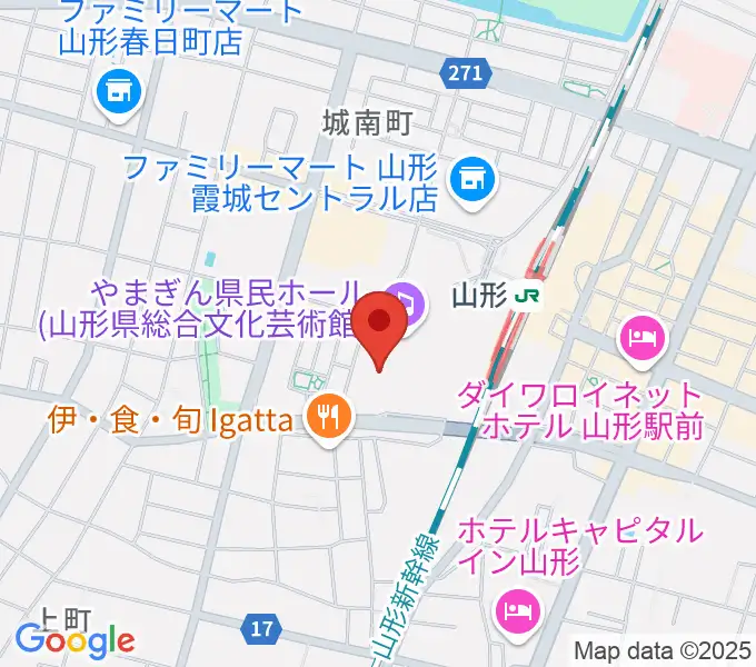 山形テルサホールの地図