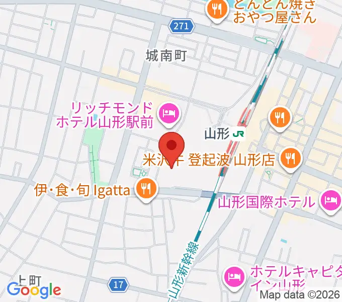 山形テルサホールの地図