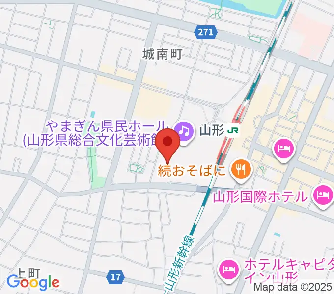山形テルサホールの地図