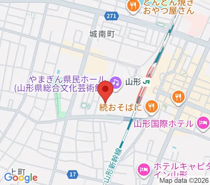 山形テルサホールの地図