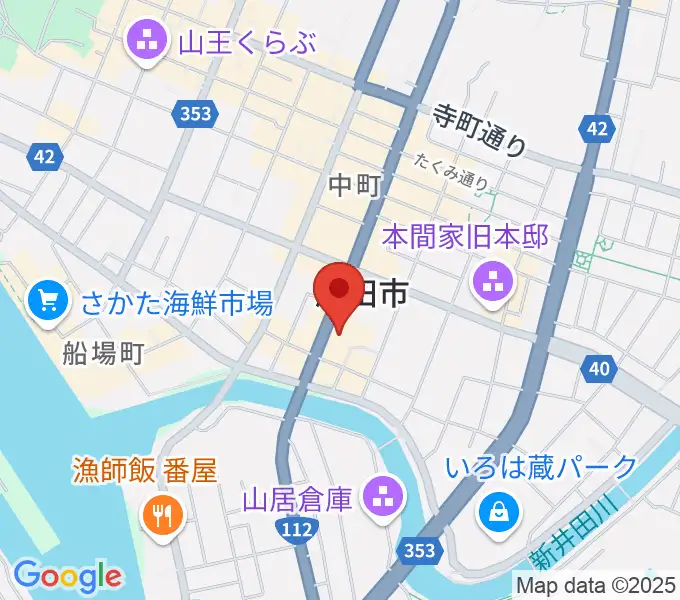 酒田市民会館 希望ホールの地図