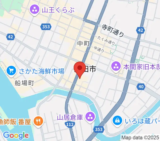 酒田市民会館 希望ホールの地図