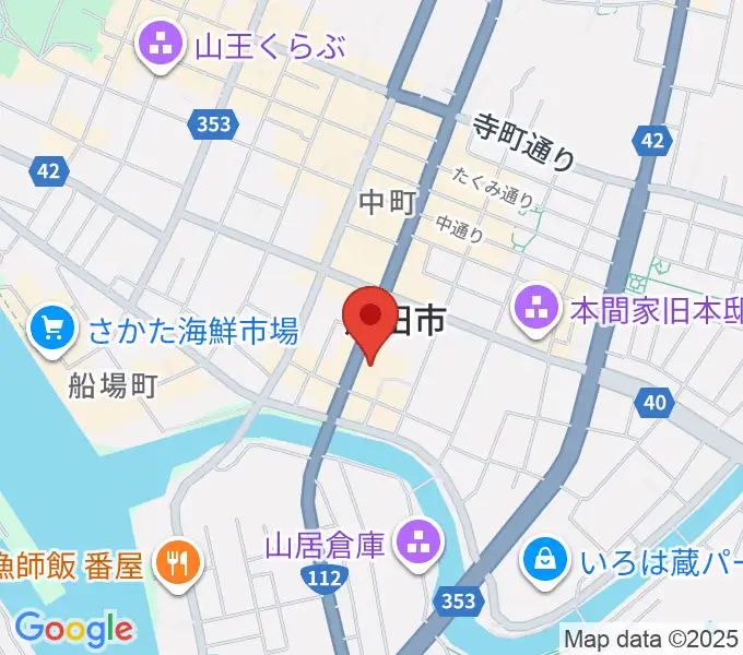 酒田市民会館 希望ホールの地図