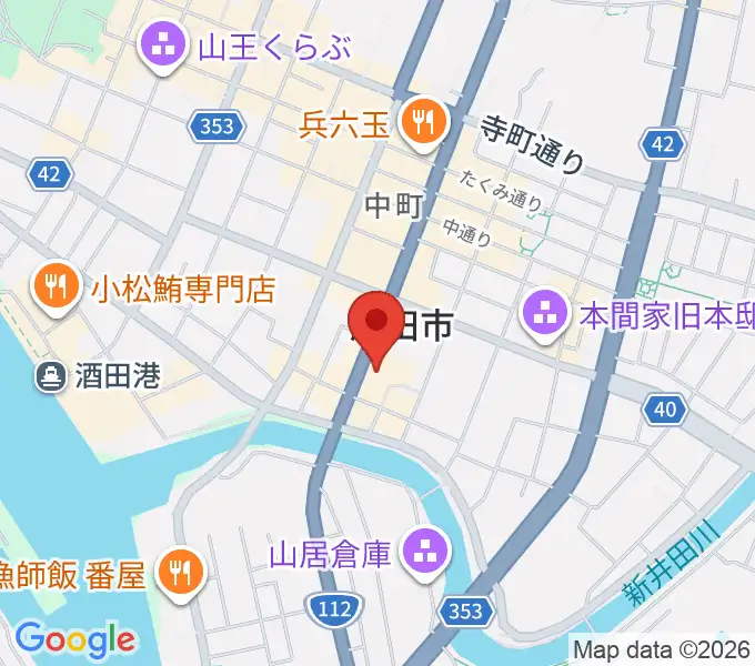 酒田市民会館 希望ホールの地図