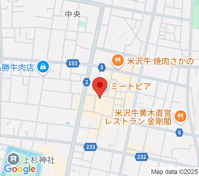 米沢市市民文化会館の地図