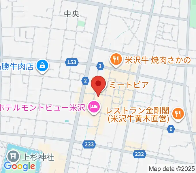 米沢市市民文化会館の地図