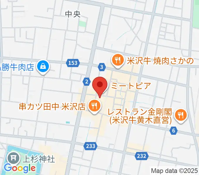 米沢市市民文化会館の地図