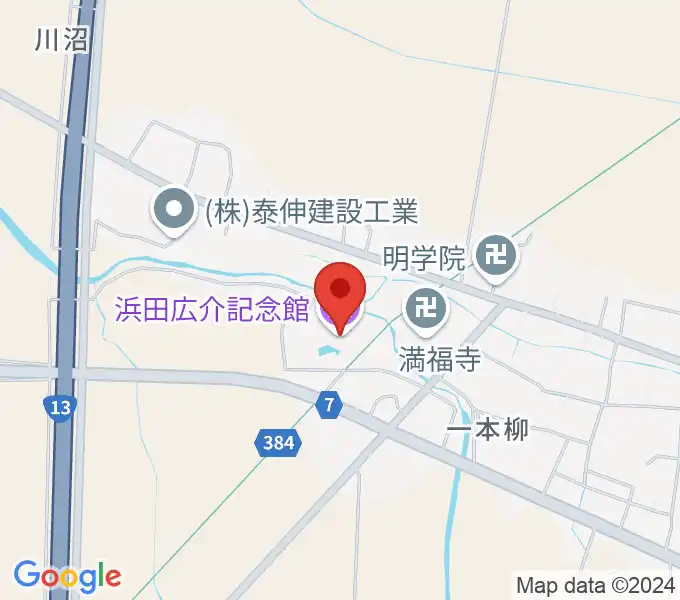 浜田広介記念館の地図