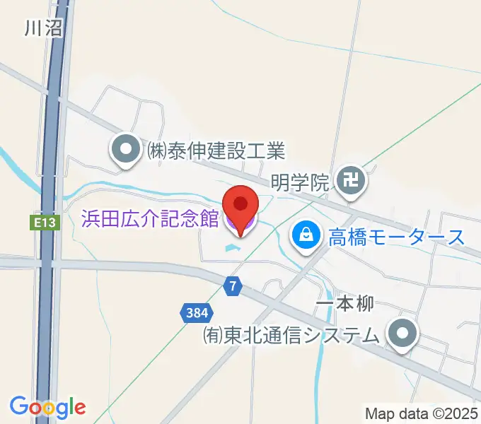 浜田広介記念館の地図
