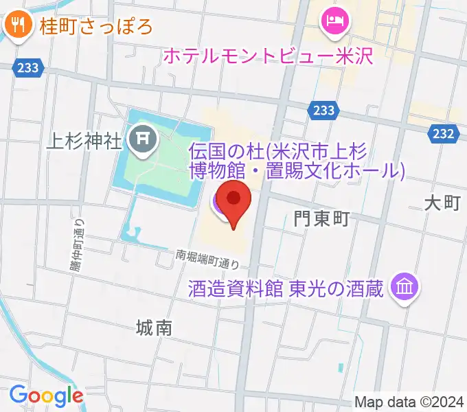 伝国の杜 置賜文化ホールの地図