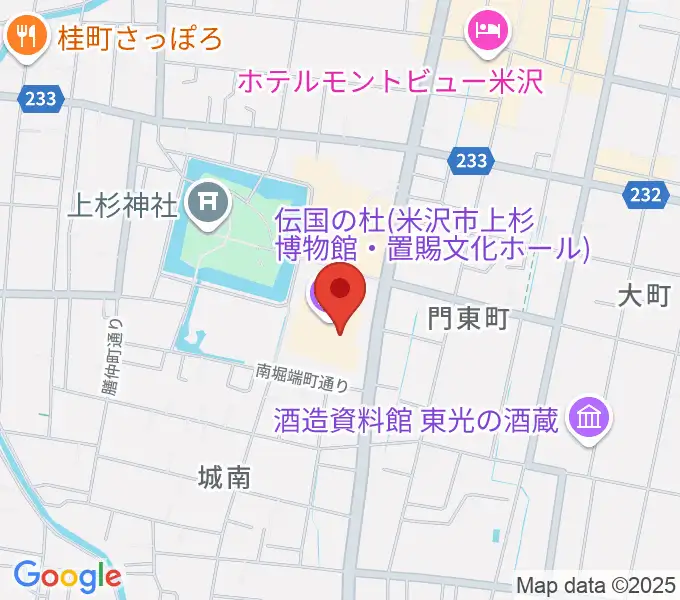伝国の杜 置賜文化ホールの地図