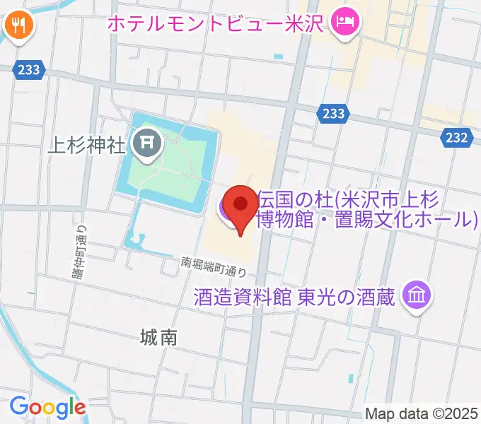 伝国の杜 置賜文化ホールの地図