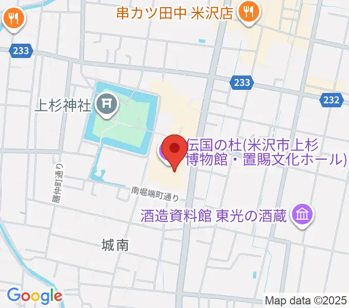 伝国の杜 置賜文化ホールの地図