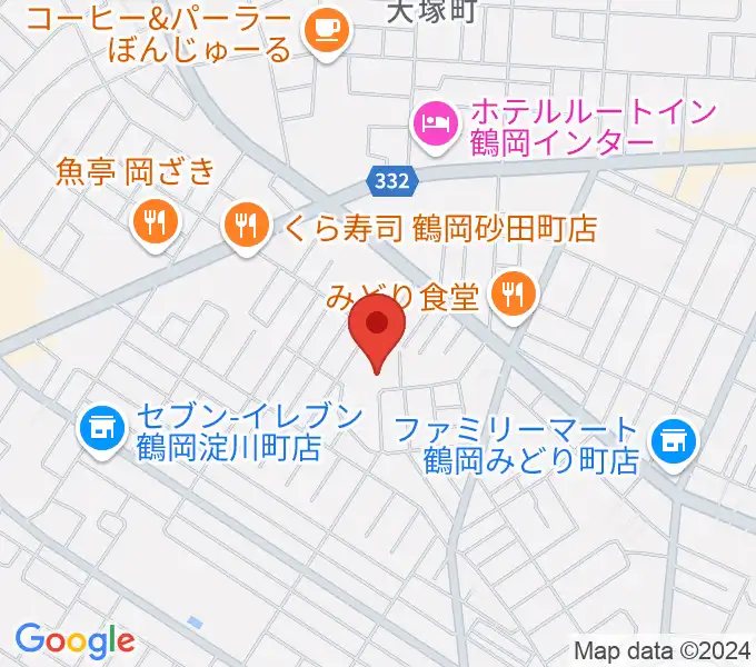 鶴岡市中央公民館の地図