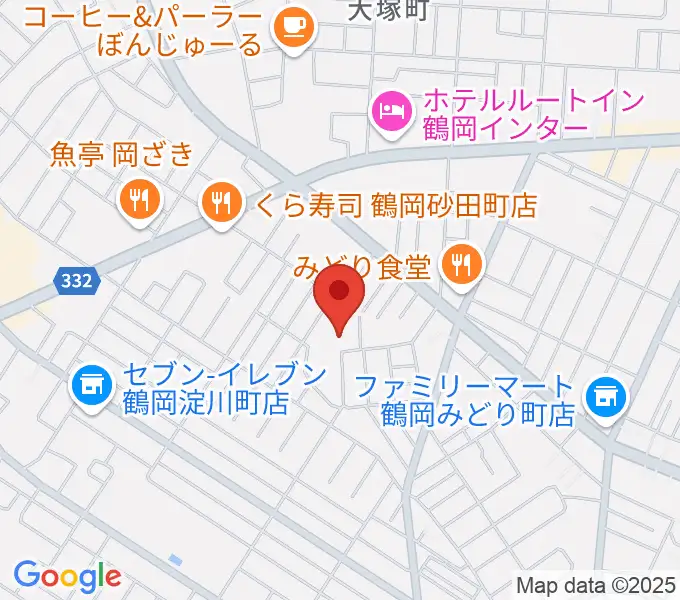 鶴岡市中央公民館の地図