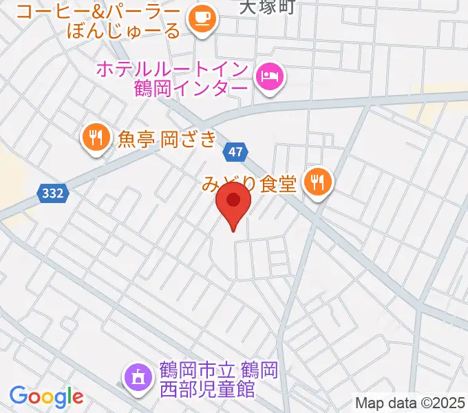 鶴岡市中央公民館の地図
