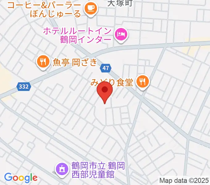 鶴岡市中央公民館の地図