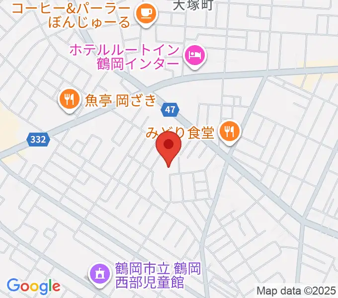 鶴岡市中央公民館の地図