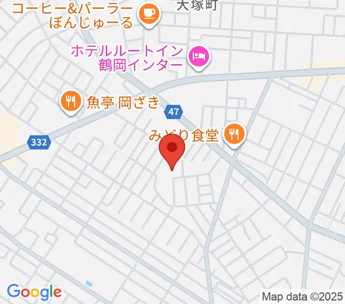 鶴岡市中央公民館の地図