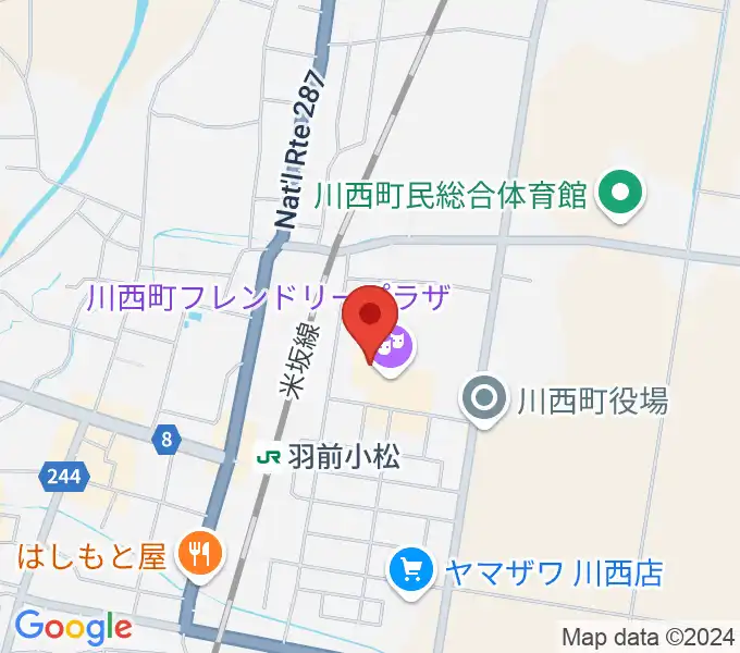 川西町フレンドリープラザの地図