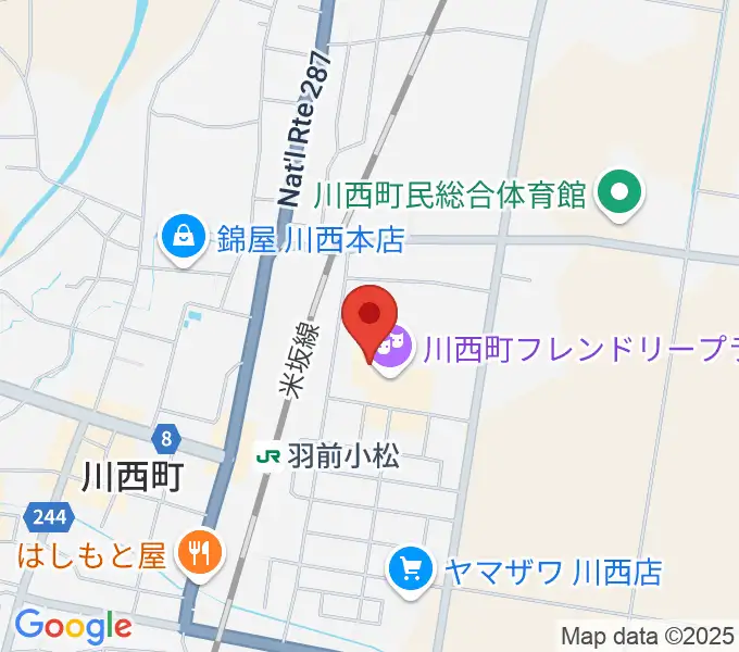 川西町フレンドリープラザの地図