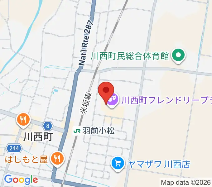川西町フレンドリープラザの地図