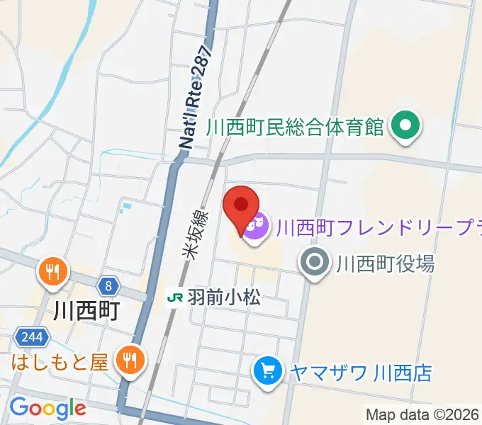 川西町フレンドリープラザの地図