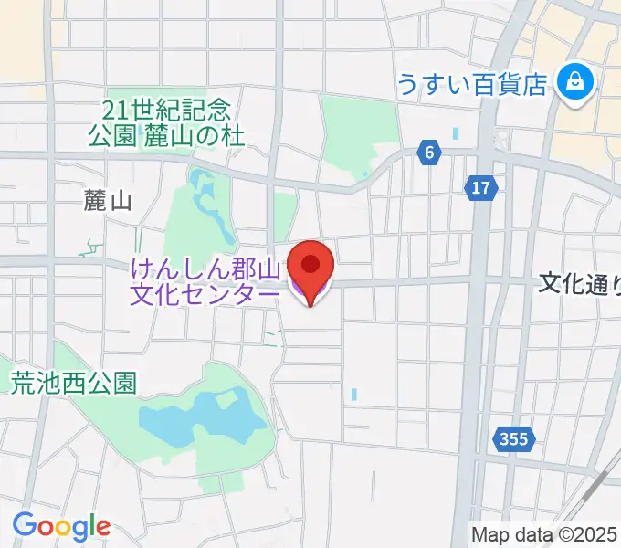 けんしん郡山文化センターの地図