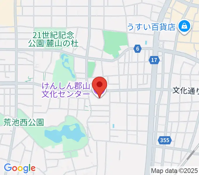 けんしん郡山文化センターの地図