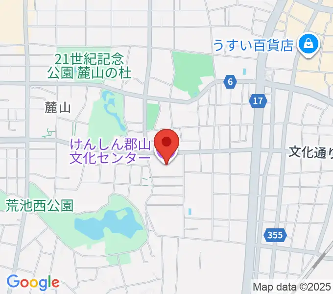 けんしん郡山文化センターの地図