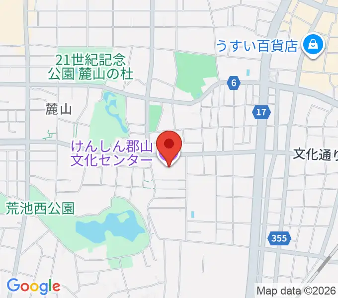 けんしん郡山文化センターの地図