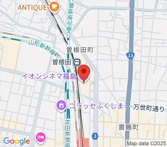 福島市アクティブシニアセンター アオウゼの地図