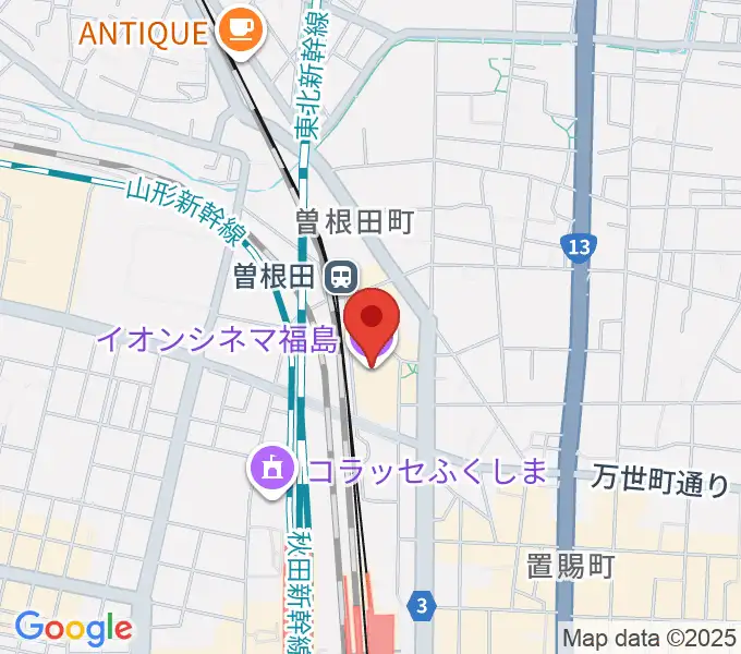 福島市アクティブシニアセンター アオウゼの地図