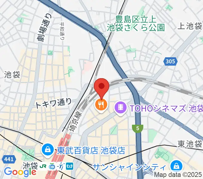 池袋ミスマッチの地図