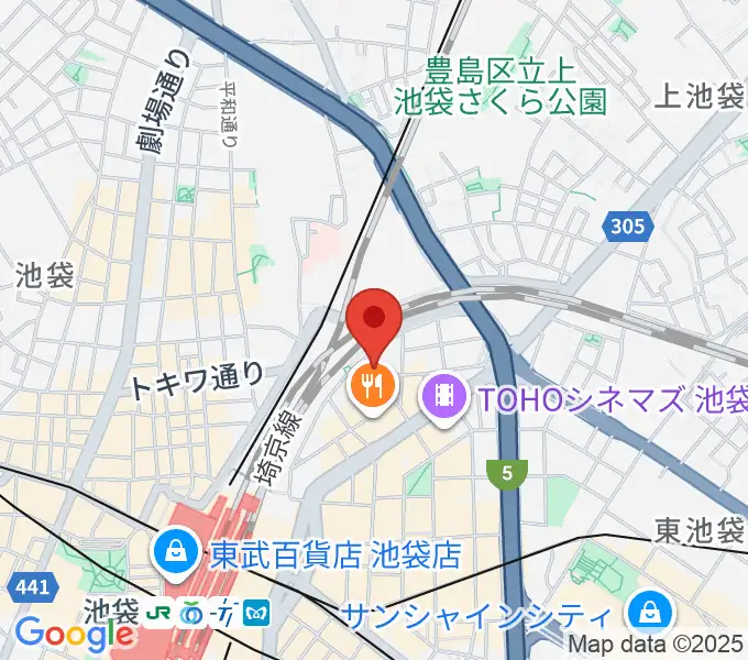 池袋ミスマッチの地図