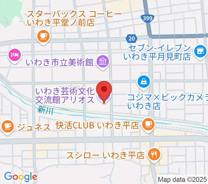 いわき芸術文化交流館アリオスの地図