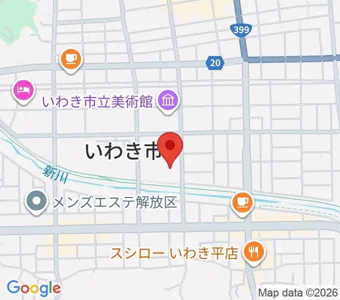 いわき芸術文化交流館アリオスの地図