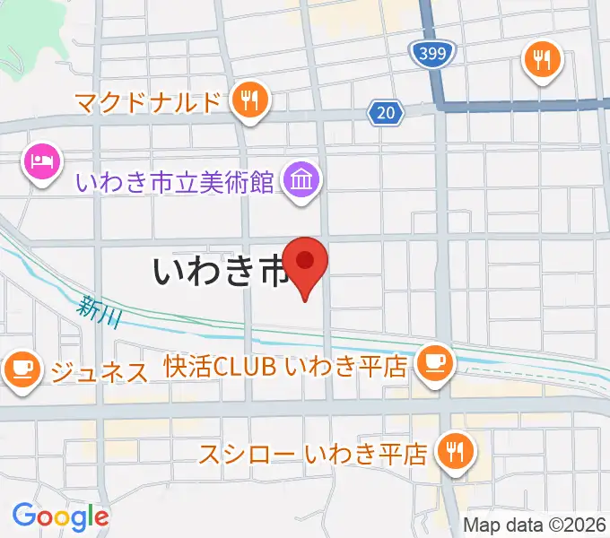 いわき芸術文化交流館アリオスの地図