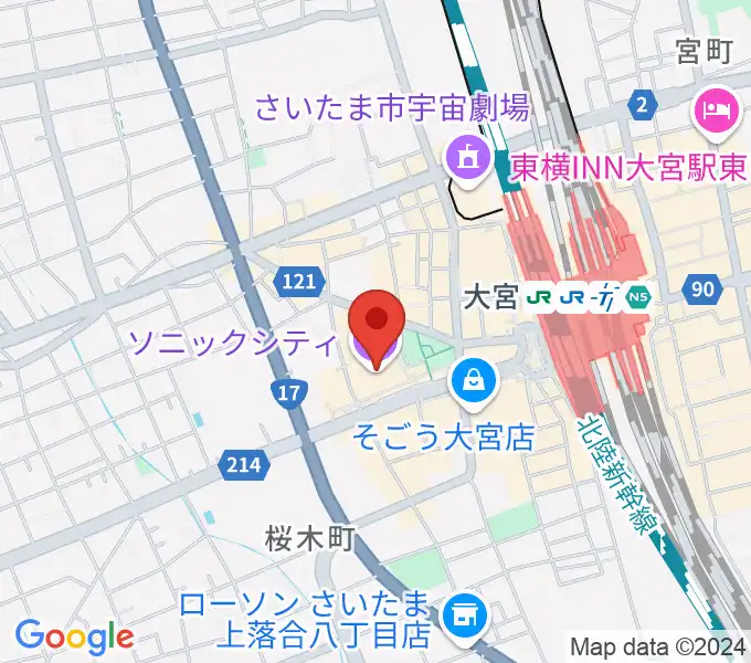 大宮ソニックシティホールの地図