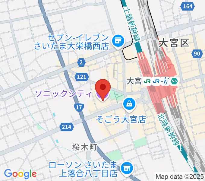 大宮ソニックシティホールの地図