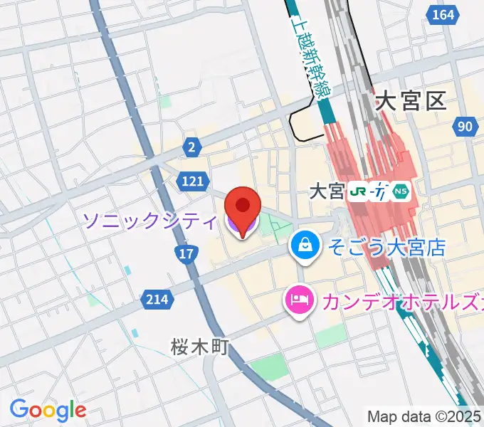 大宮ソニックシティホールの地図