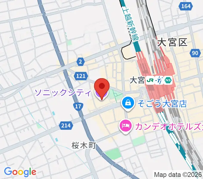 大宮ソニックシティホールの地図