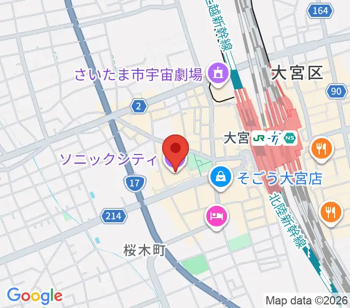 大宮ソニックシティホールの地図