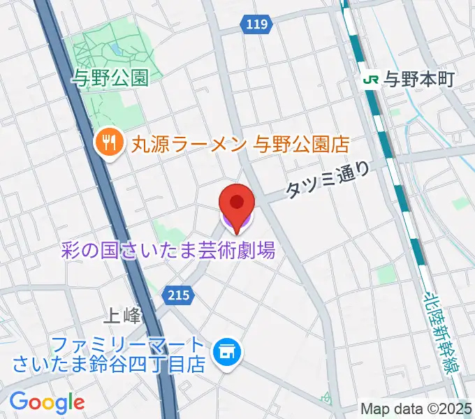 彩の国さいたま芸術劇場の地図